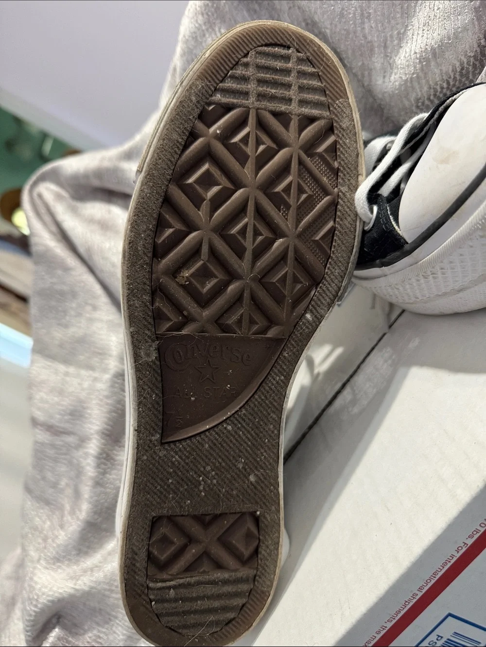 Converse Black and White High Top Sneakers - Picture 4 of 8